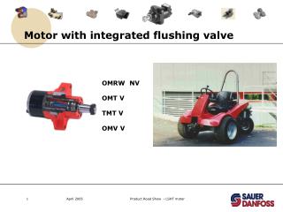 Motor with integrated flushing valve