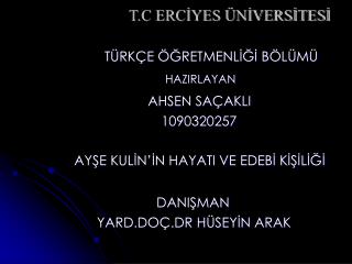 T.C ERCİYES ÜNİVERSİTESİ