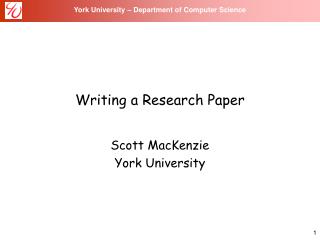 Writing a Research Paper