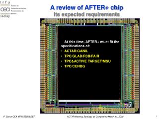 A review of AFTER+ chip Its expected requirements