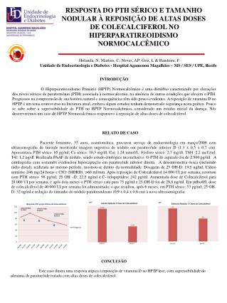 Resposta do PTH sérico e tamanho nodular à reposição de altas doses