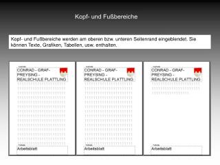 Kopf- und Fußbereiche