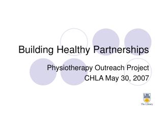 Building Healthy Partnerships