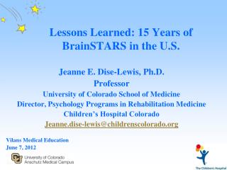 Lessons Learned: 15 Years of BrainSTARS in the U.S.