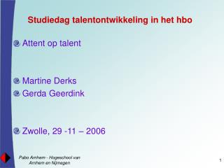 Studiedag talentontwikkeling in het hbo