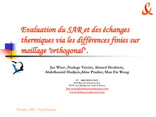 Joe Wiart ,Nadege Varsier, Ahmed Ibrahiem, Abdelhamid Hadjem,Aline Pradier, Man Fai Wong