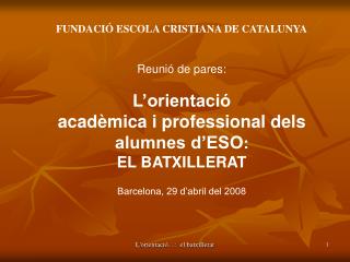 FUNDACIÓ ESCOLA CRISTIANA DE CATALUNYA