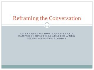 Reframing the Conversation