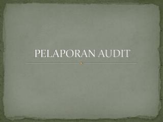 PELAPORAN AUDIT