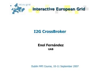 I2G CrossBroker