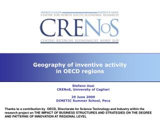 Geography of inventive activity in OECD regions