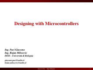 Designing with Microcontrollers