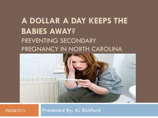 A dollar a day keeps the babies away ? Preventing Secondary Pregnancy in North Carolina