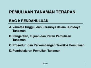 PEMULIAAN TANAMAN TERAPAN