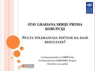 STAV GRAĐANA SRBIJE PREMA KORUPCIJI Nulta tolerancija počinje da daje rezultate?