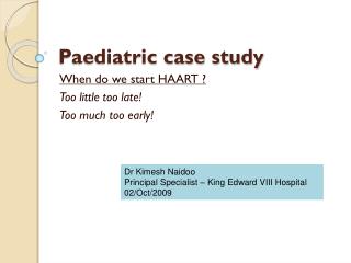 Paediatric case study