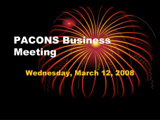 PACONS Business Meeting