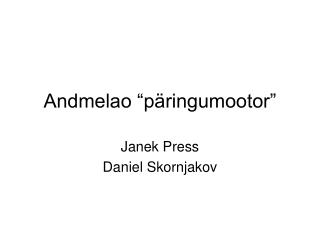 Andmelao “päringumootor”