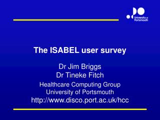 The ISABEL user survey