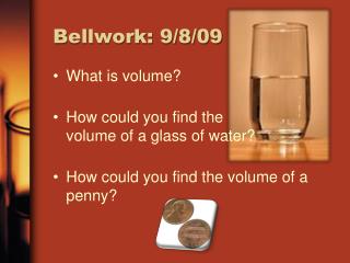 Bellwork: 9/8/09