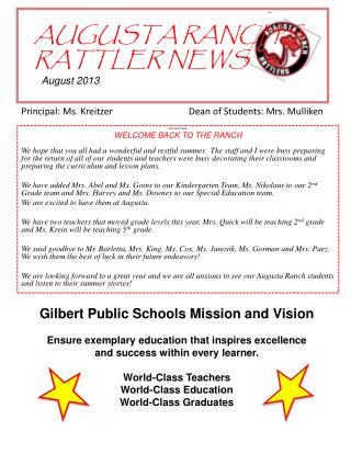 AUGUSTA RANCH’S RATTLER NEWS August 2013