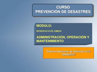 CURSO PREVENCIÓN DE DESASTRES