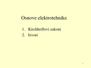 Osnove elektrotehnike