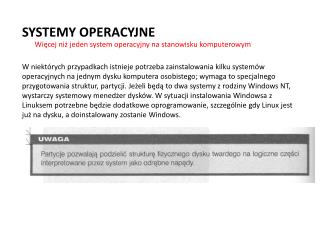 SYSTEMY OPERACYJNE