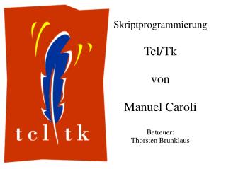 Skriptprogrammierung Tcl/Tk von Manuel Caroli Betreuer: Thorsten Brunklaus