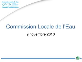 Commission Locale de l’Eau 9 novembre 2010