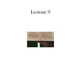 Lezione 9