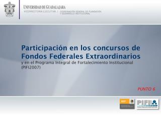Participación en los concursos de Fondos Federales Extraordinarios