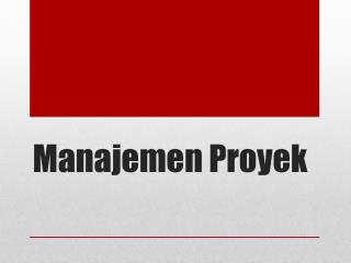 Manajemen Proyek