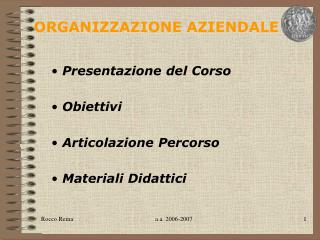 ORGANIZZAZIONE AZIENDALE