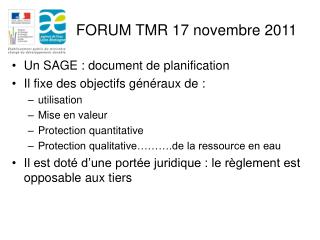 FORUM TMR 17 novembre 2011