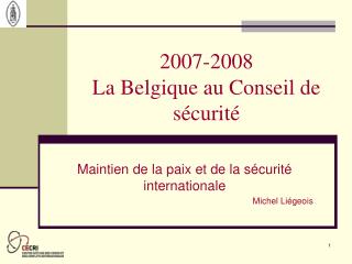 2007-2008 La Belgique au Conseil de sécurité