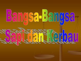Bangsa-Bangsa Sapi dan Kerbau