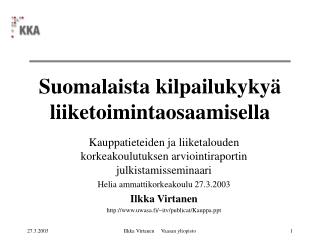 Suomalaista kilpailukykyä liiketoimintaosaamisella