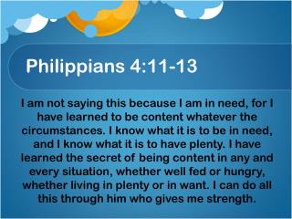 Philippians 4:11-13