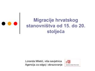 Migracije hrvatskog stanovništva od 15. do 20. stoljeća