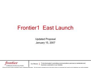 Frontier1 East Launch