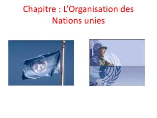 Chapitre : L’Organisation des Nations unies