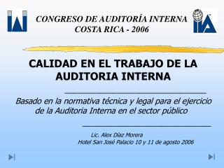 CONGRESO DE AUDITORÍA INTERNA COSTA RICA - 2006