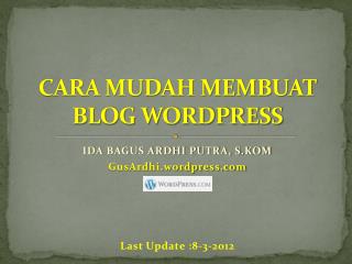 CARA MUDAH MEMBUAT BLOG WORDPRESS