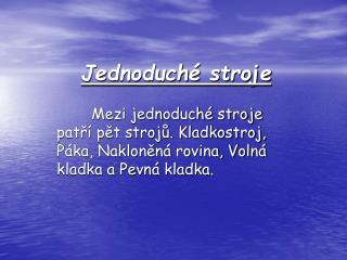 Jednoduché stroje