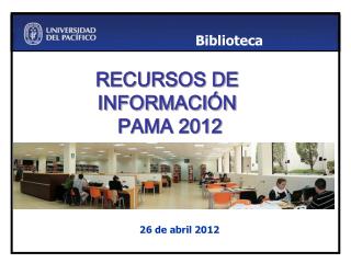 RECURSOS DE INFORMACIÓN PAMA 2012