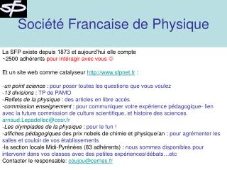Société Francaise de Physique