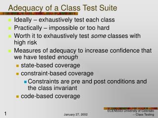 Adequacy of a Class Test Suite