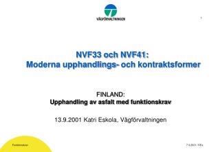 NVF33 och NVF41: Moderna upphandlings- och kontraktsformer