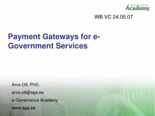 Payment Gateways for e-Government Services